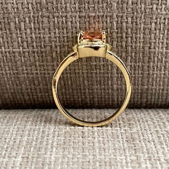 Women Rings Gold Plated Fashion Jewelry Rings Lab Created Stone Size 8 - Picture 11 of 12